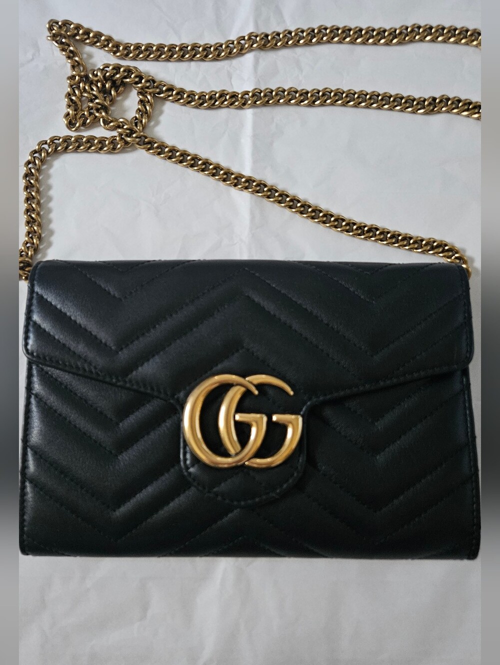 Gucci GG Marmont Wallet On Chain Black